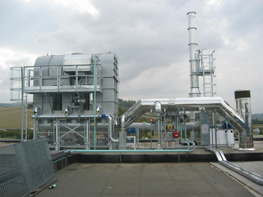 Image of Plant Roto Offset Printing. Intervention: Regenerative thermal Oxidizer (RTO) with air to water heat exchanger airTReco, flow rate 6,000 Nm3/h. Italy, 2007