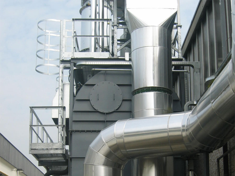 Image of Plant Roto Offset Printing. Intervention: Regenerative thermal Oxidizer (RTO) with air to water heat exchanger airTReco, flow rate 16,000 Nm3/h. Italy, 2003