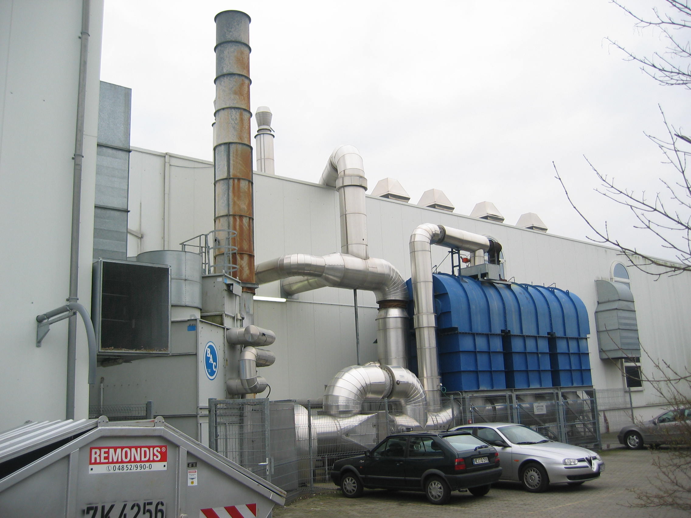 Image of Regenerative thermal Oxidizer and energetic recovery module for  heating, sanitary water. Roto Offset Printing, Germany, 2004 Pollutant ethylene oxide