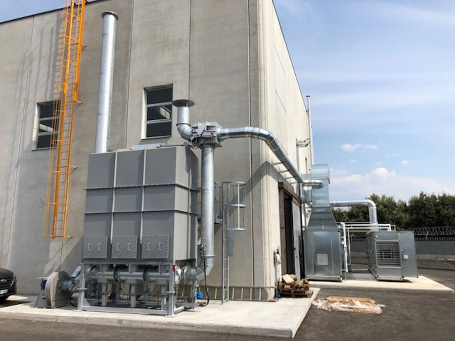 Image of Plant automotive Painting. Intervention: Regenerative thermal Oxidizer (RTO) airTReco, flow rate 3,000 Nm3/h. Italy, 2020